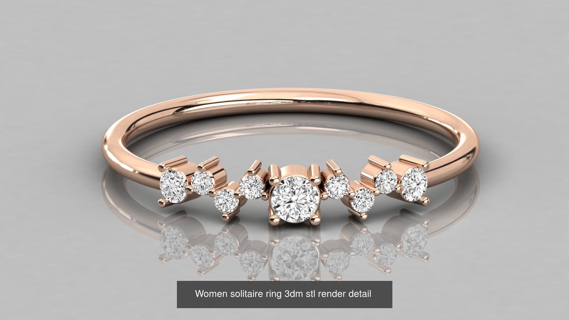 192 Women Wedding Engagement Band 3dm stl render detail 3D Model Collection_34