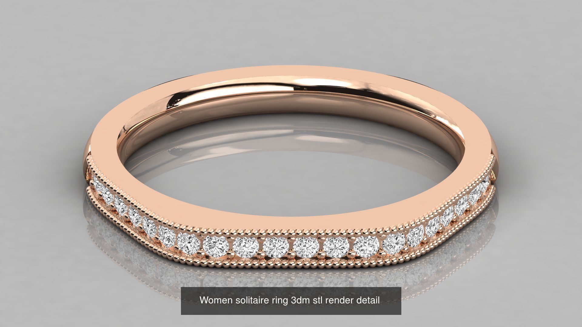 192 Women Wedding Engagement Band 3dm stl render detail 3D Model Collection_52