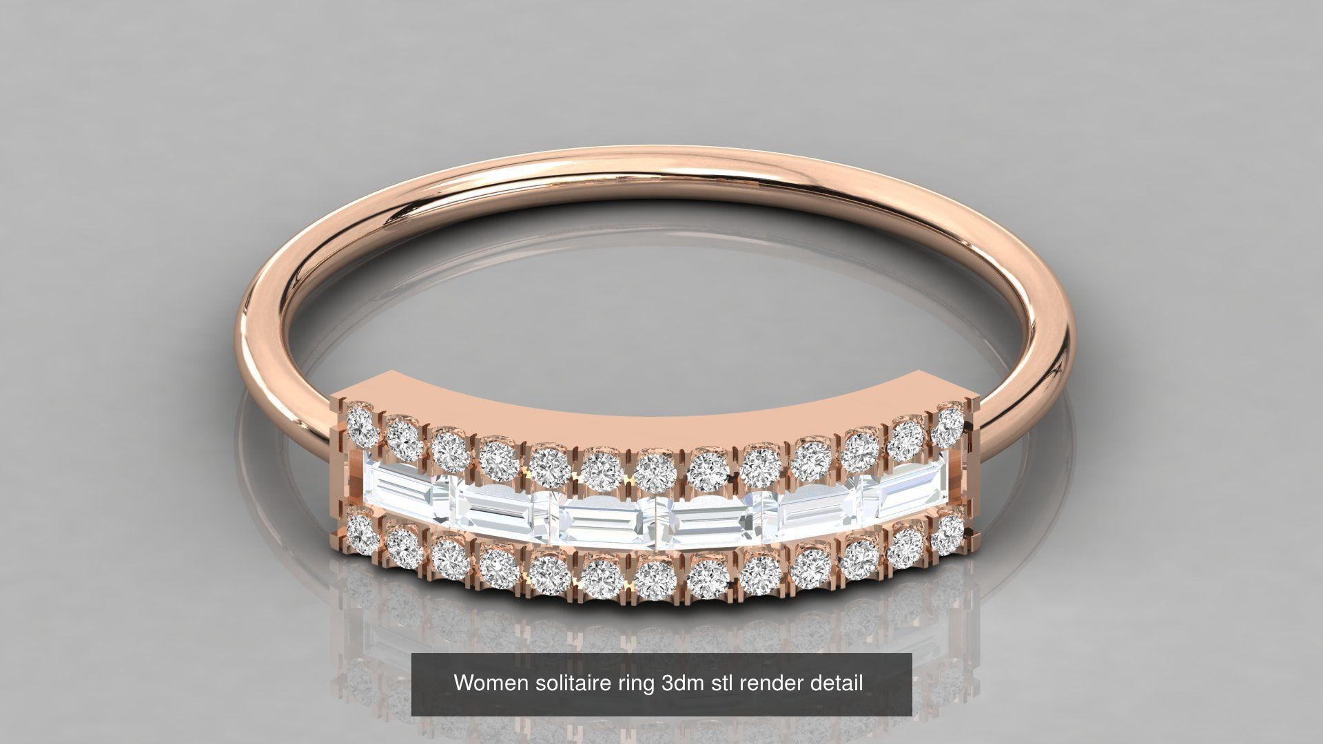 192 Women Wedding Engagement Band 3dm stl render detail 3D Model Collection_62