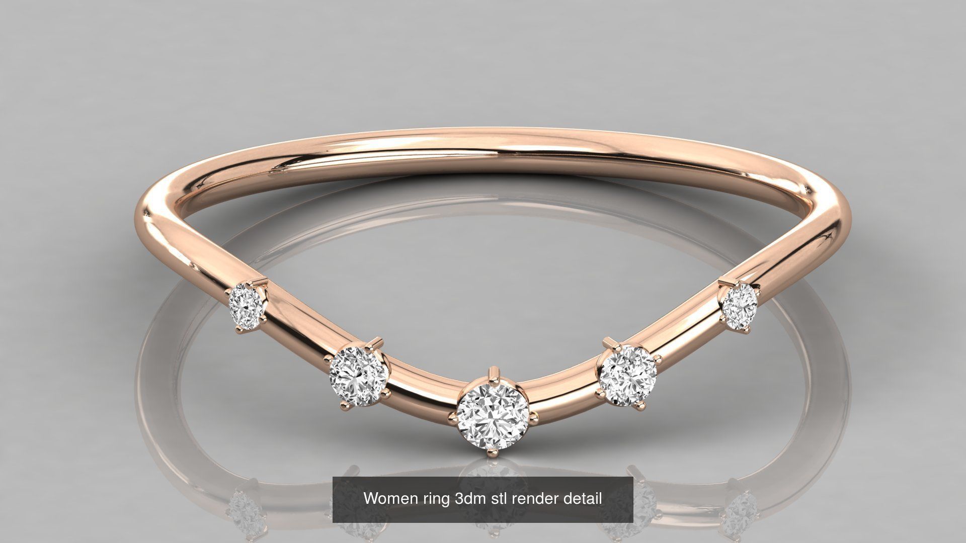 192 Women Wedding Engagement Band 3dm stl render detail 3D Model Collection_162