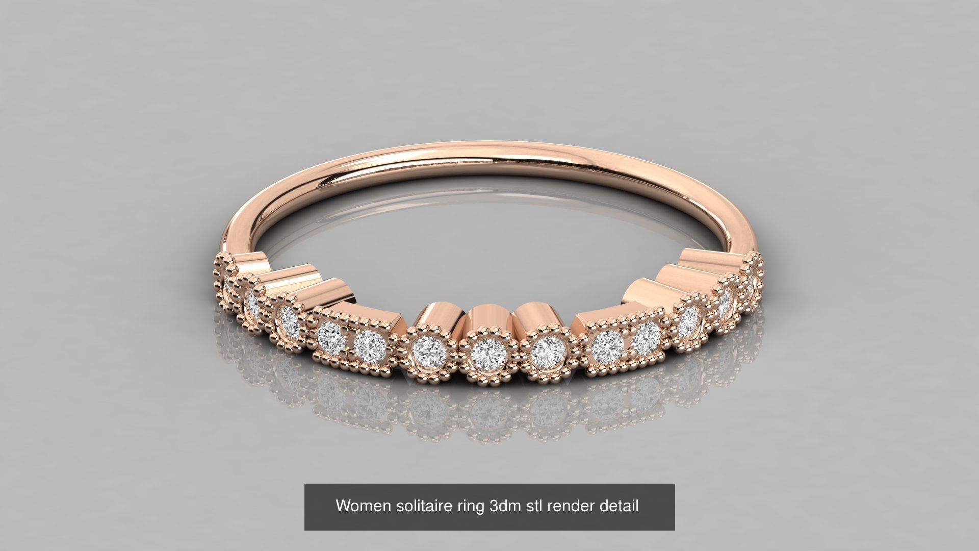 192 Women Wedding Engagement Band 3dm stl render detail 3D Model Collection_114