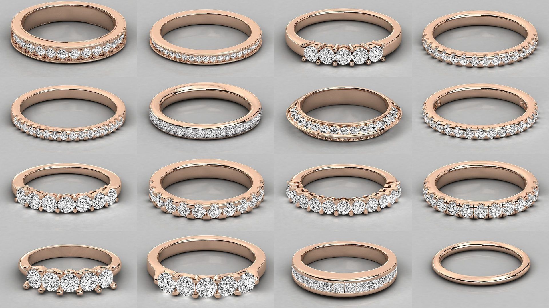 192 Women Wedding Engagement Band 3dm stl render detail 3D Model Collection_32