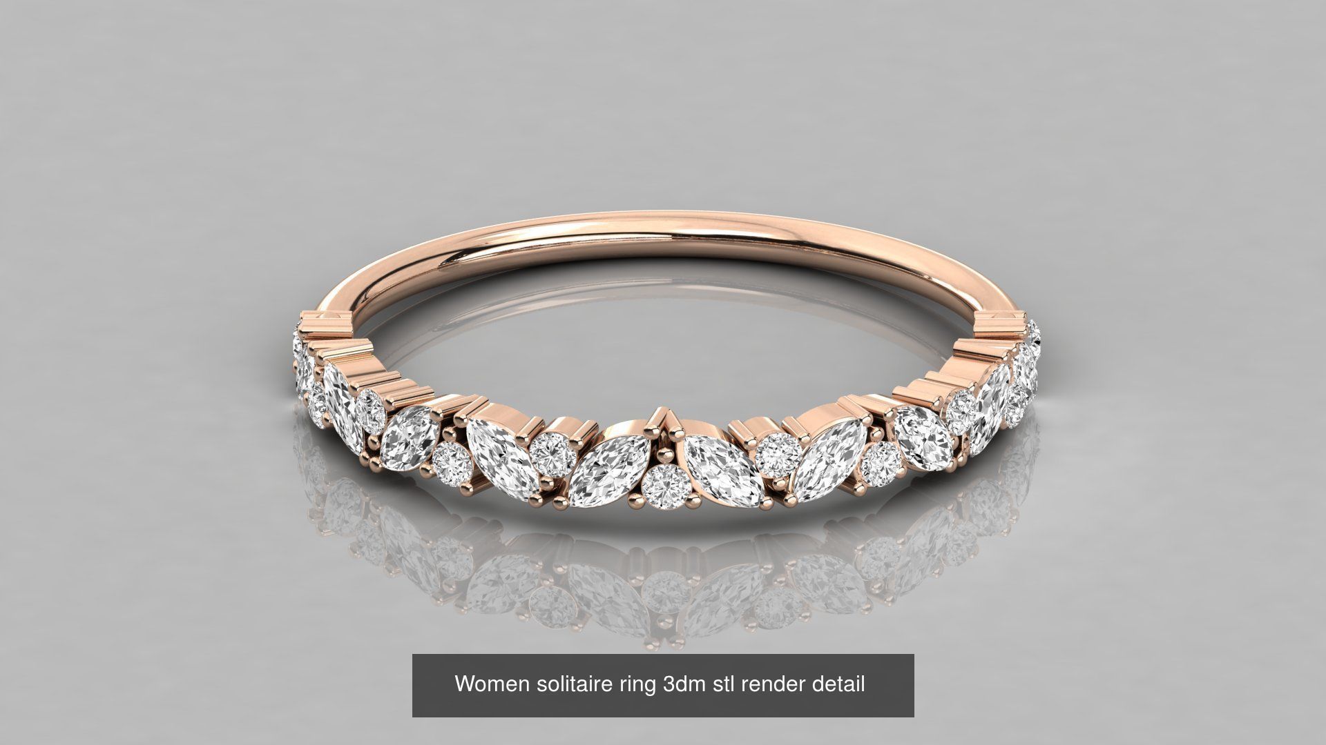 192 Women Wedding Engagement Band 3dm stl render detail 3D Model Collection_117