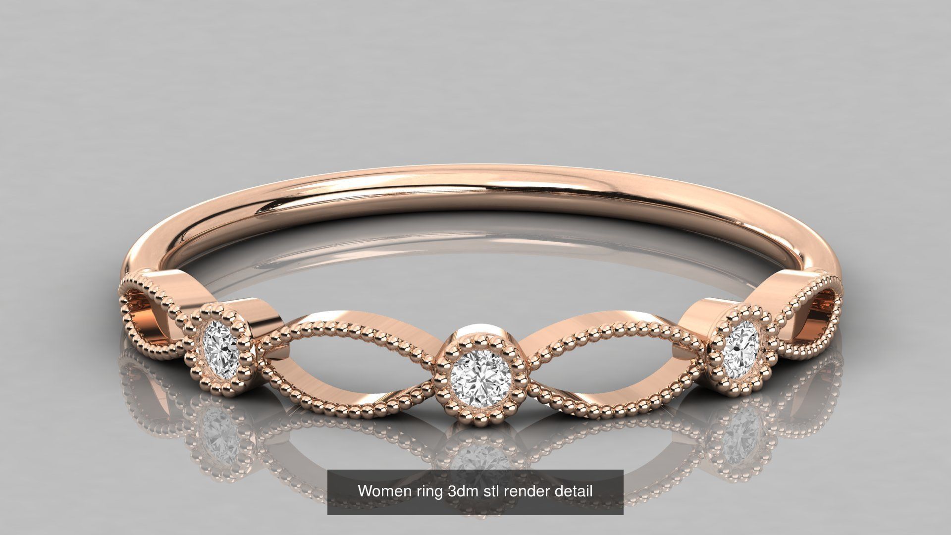192 Women Wedding Engagement Band 3dm stl render detail 3D Model Collection_159