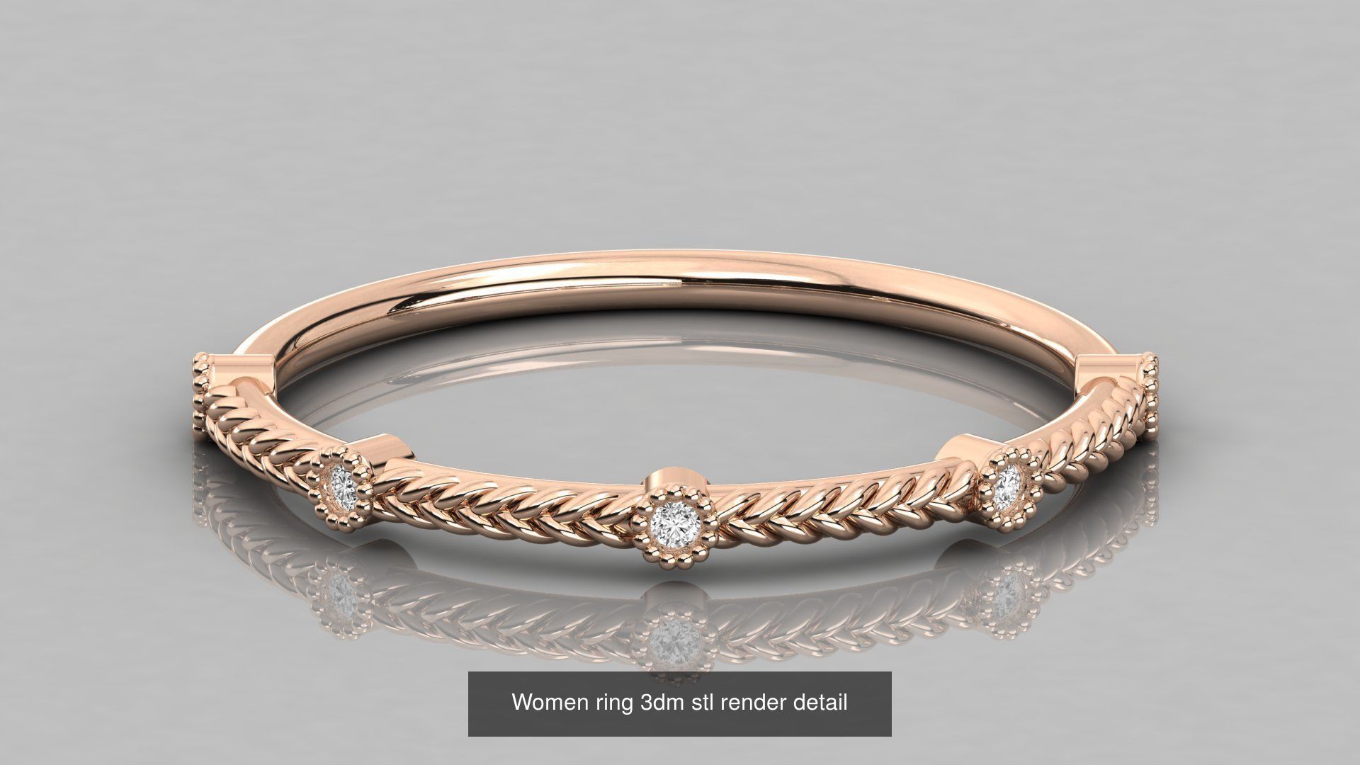 192 Women Wedding Engagement Band 3dm stl render detail 3D Model Collection_173