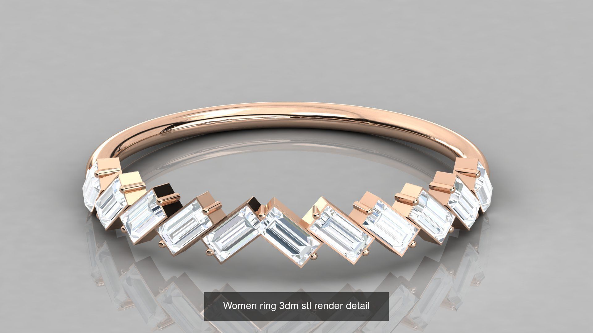 192 Women Wedding Engagement Band 3dm stl render detail 3D Model Collection_152