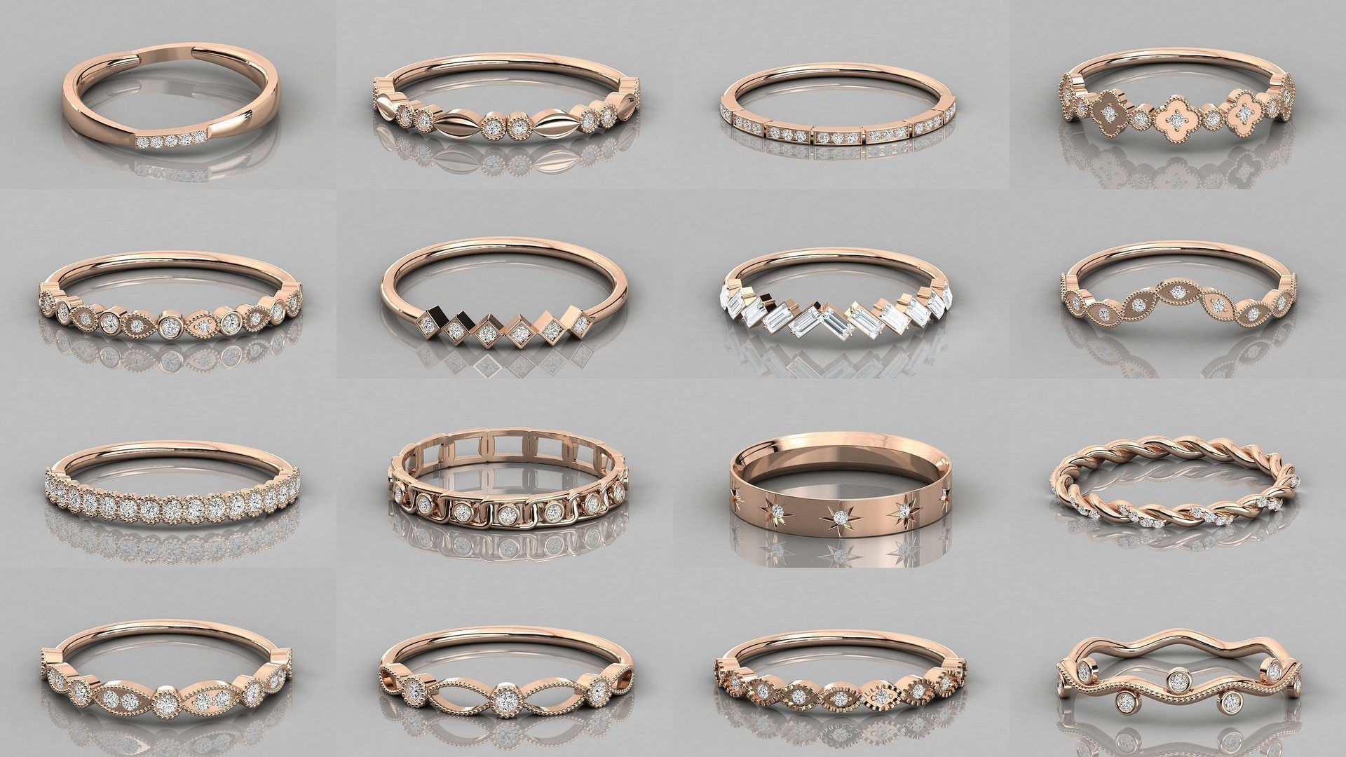 192 Women Wedding Engagement Band 3dm stl render detail 3D Model Collection_26
