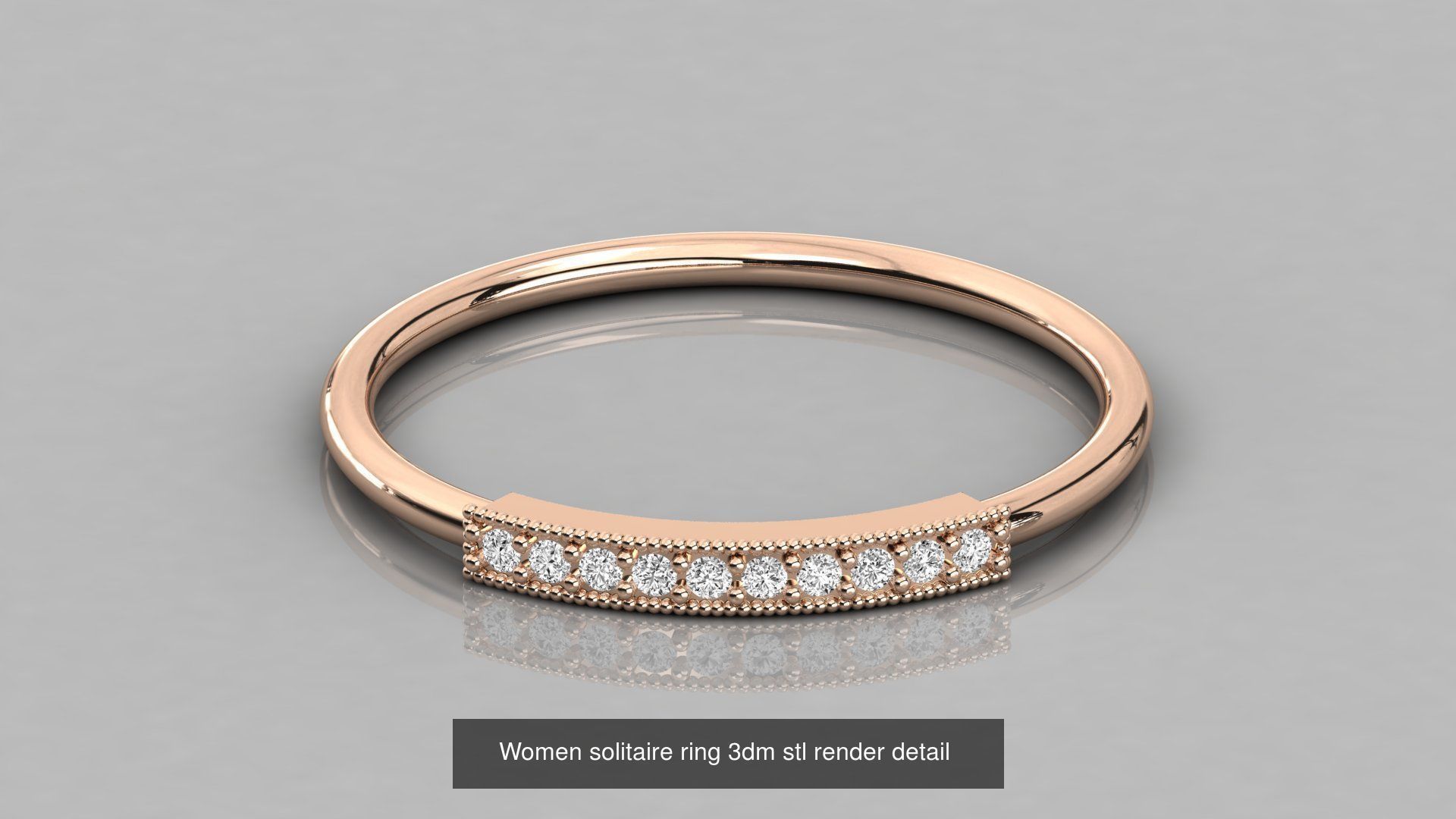 192 Women Wedding Engagement Band 3dm stl render detail 3D Model Collection_67