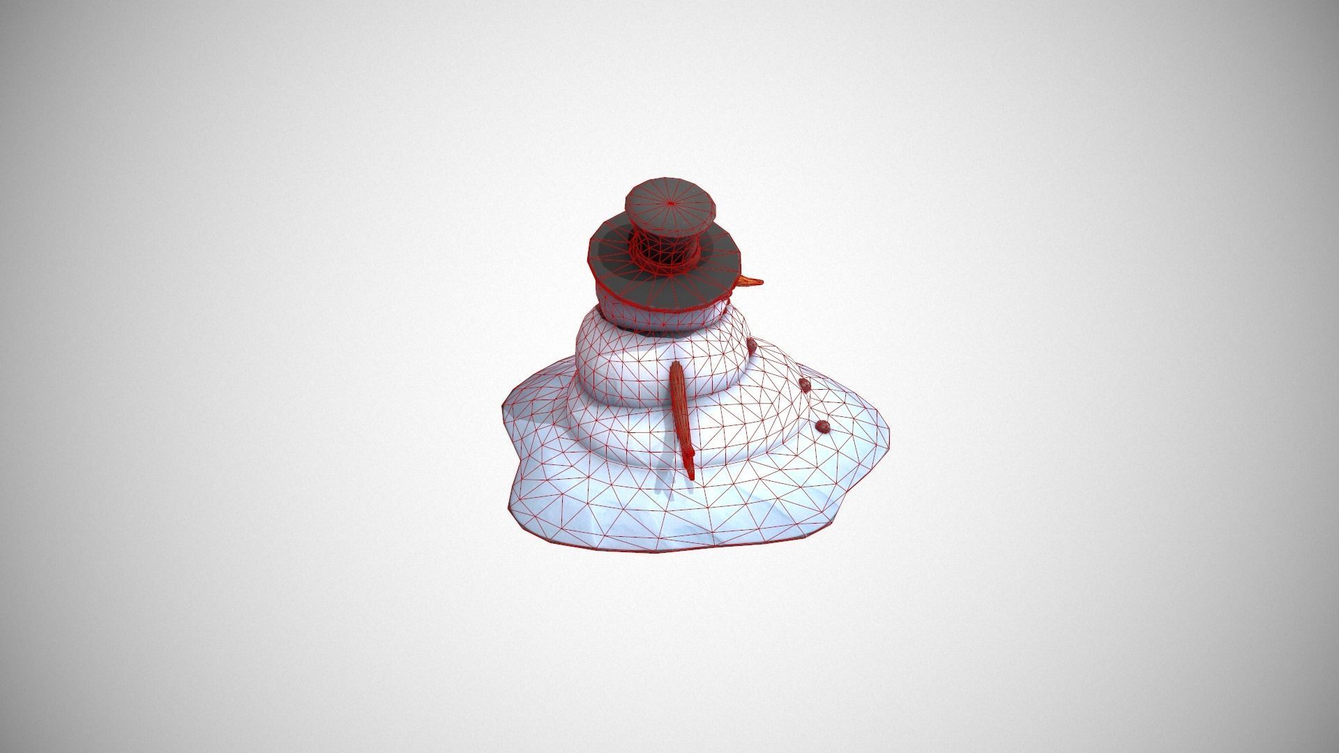 Melting Snowman Low-poly 3D model_15