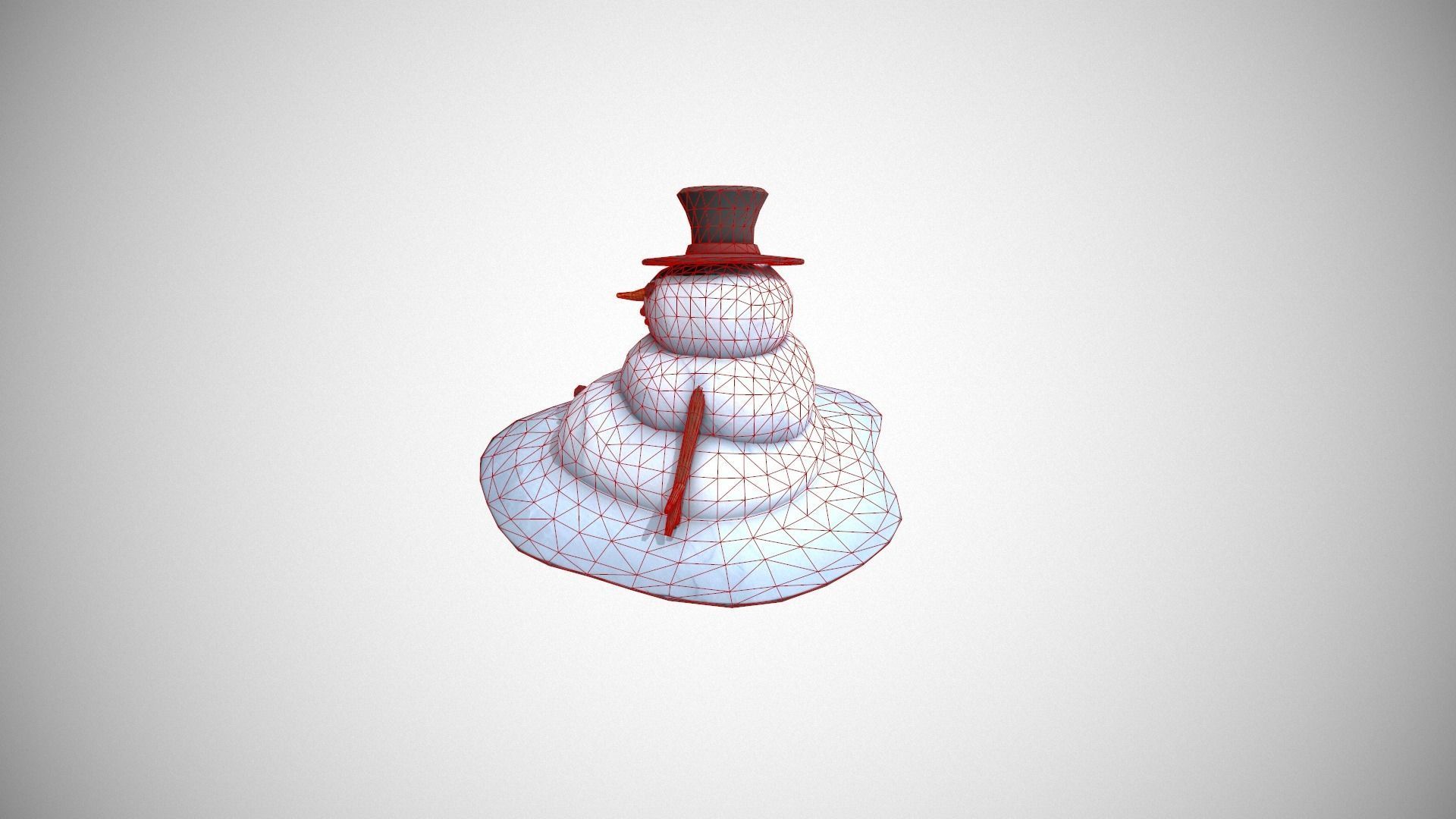 Melting Snowman Low-poly 3D model_20
