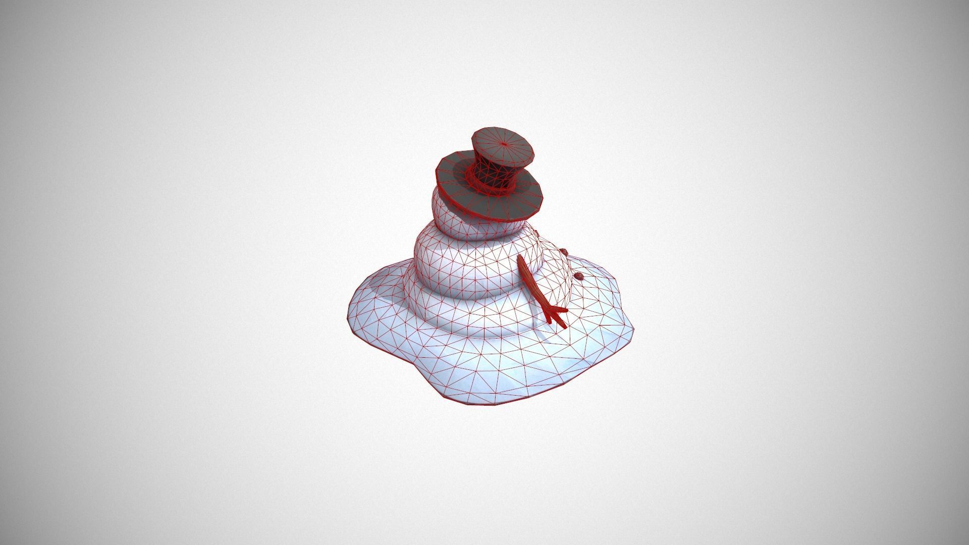 Melting Snowman Low-poly 3D model_16