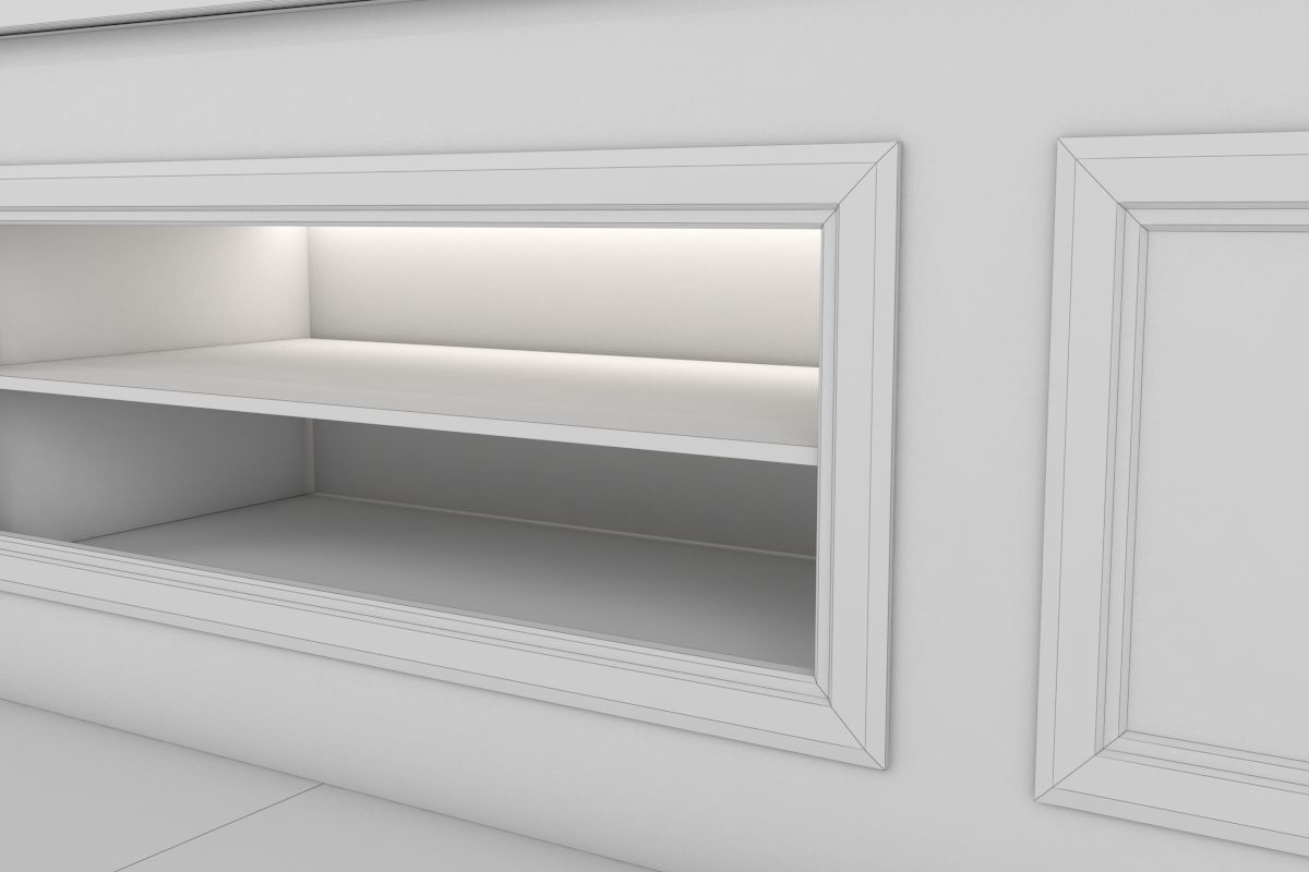 Tv Unit With Black Glasses 3D model_17