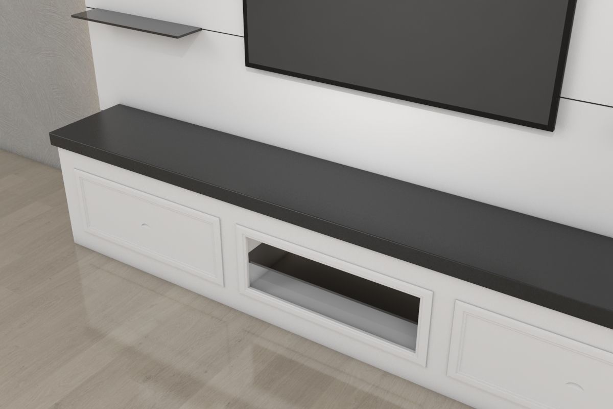Tv Unit With Black Glasses 3D model_6
