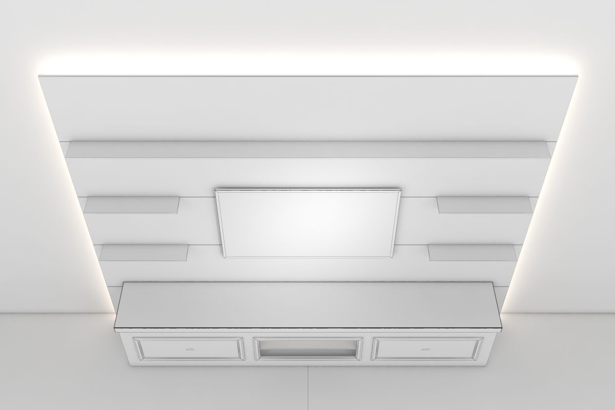 Tv Unit With Black Glasses 3D model_12