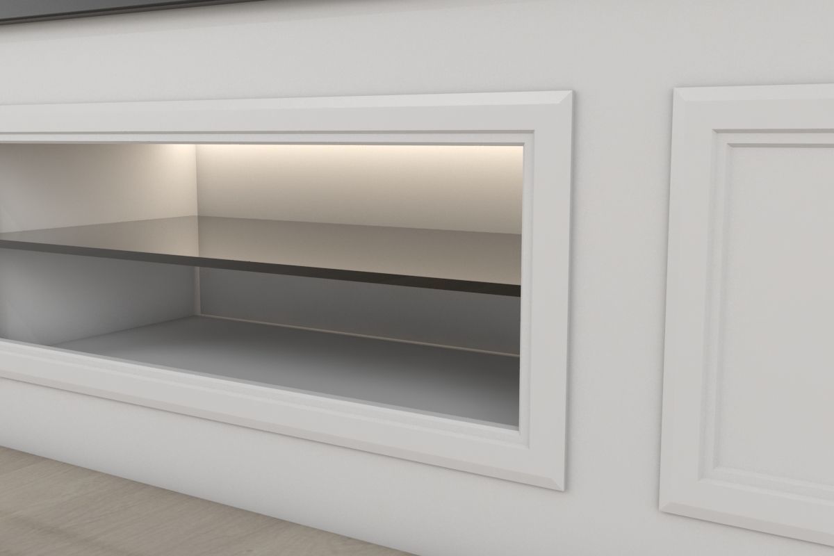 Tv Unit With Black Glasses 3D model_7