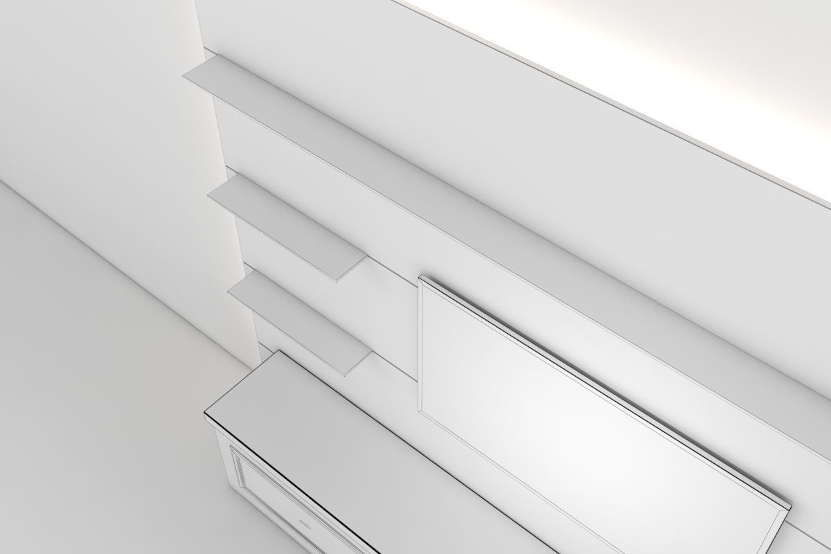 Tv Unit With Black Glasses 3D model_13