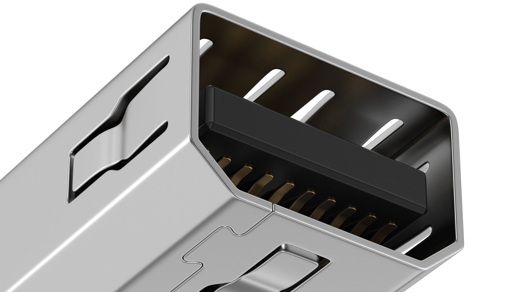 Mini Displayport Female 3D model_3