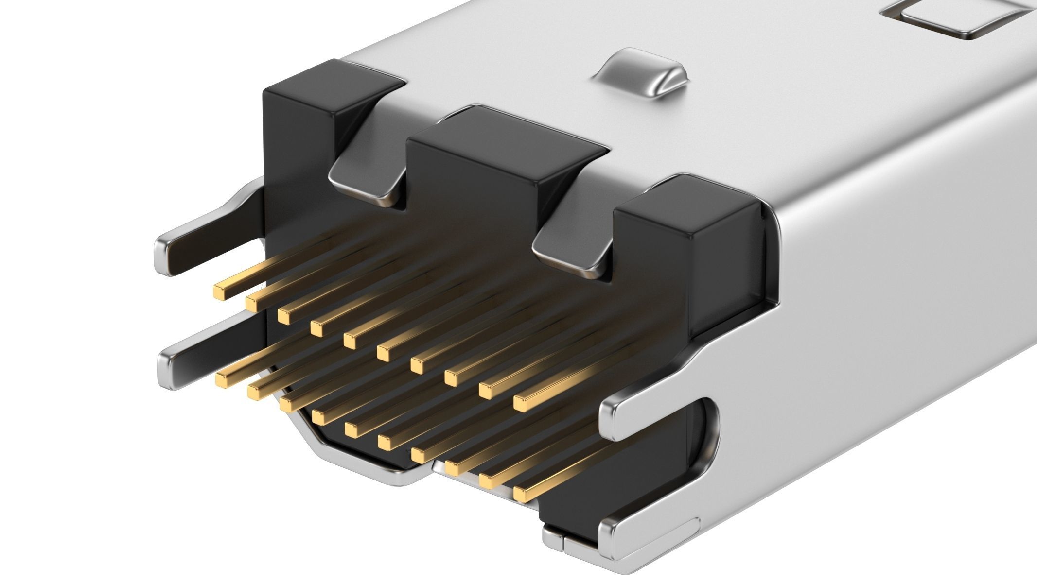Mini Displayport Female 3D model_4
