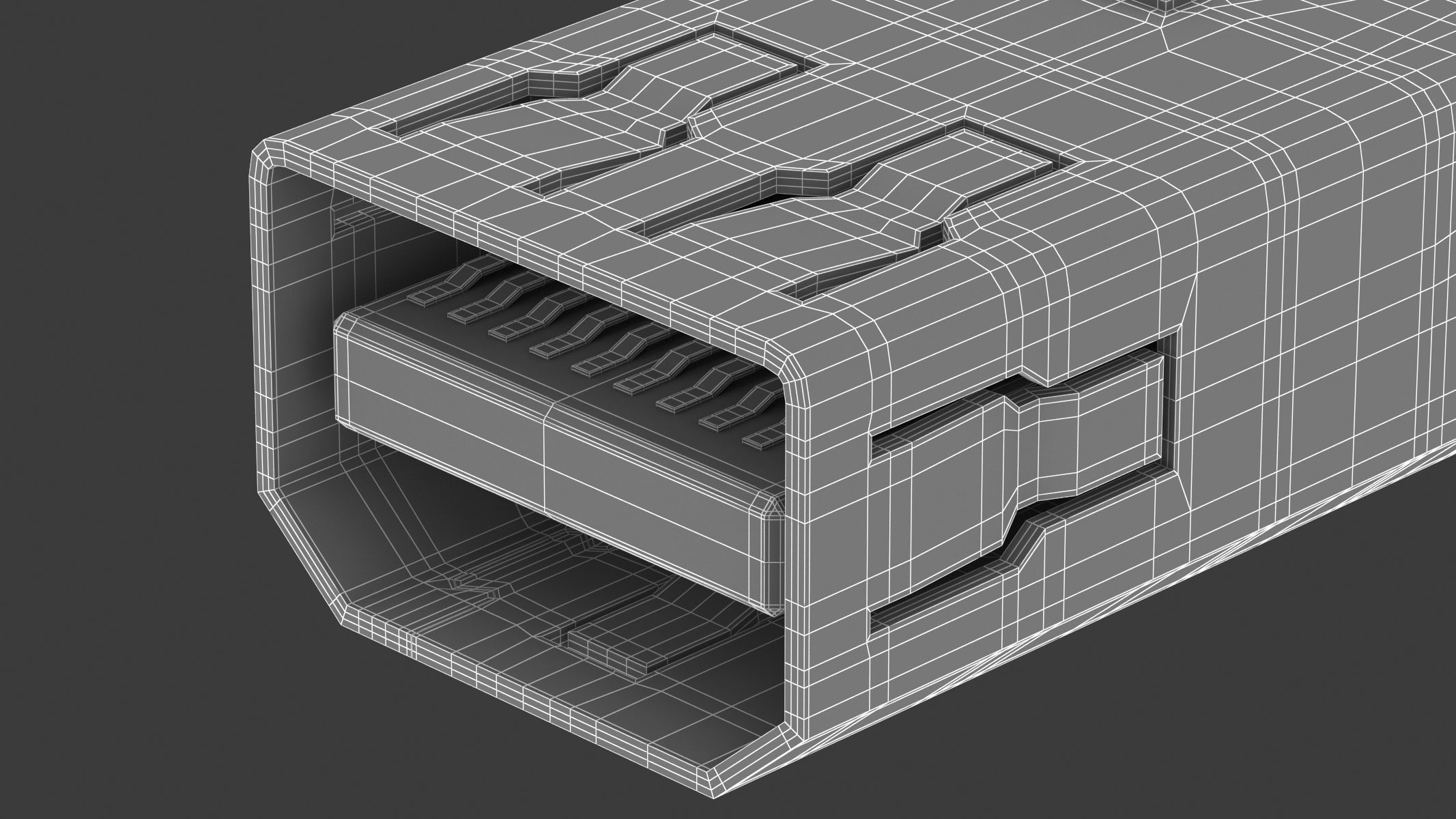 Mini Displayport Female 3D model_7