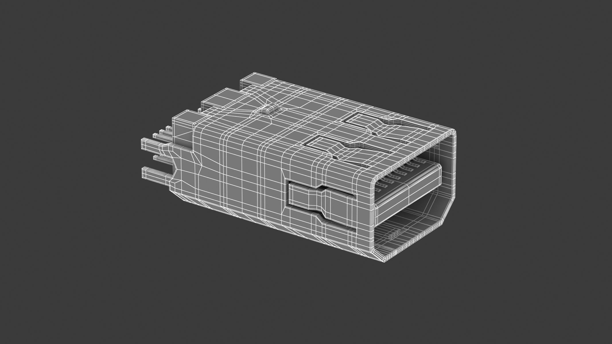 Mini Displayport Female 3D model_5
