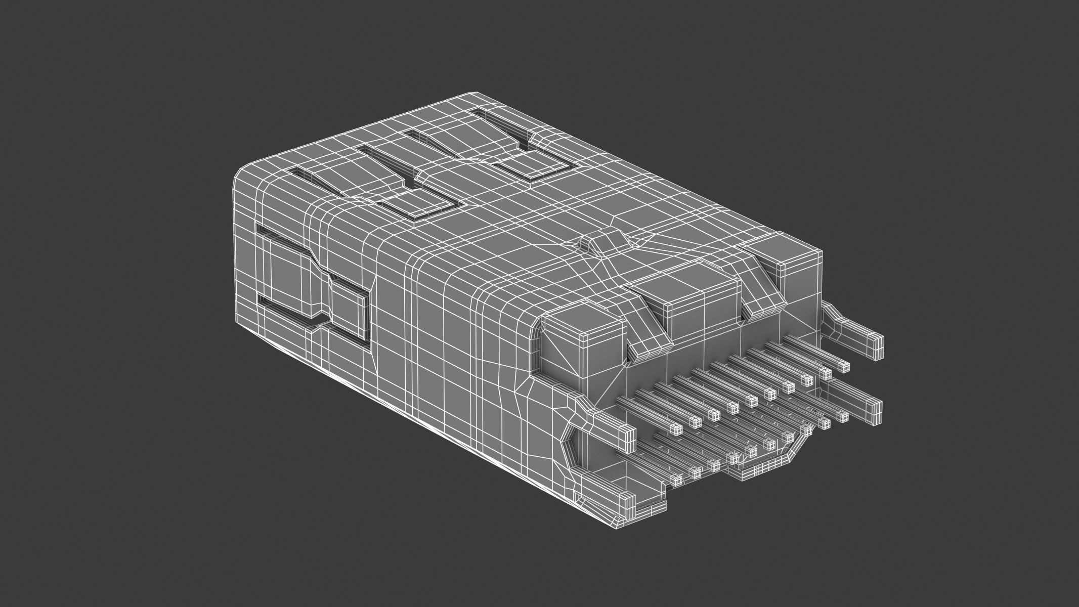 Mini Displayport Female 3D model_6