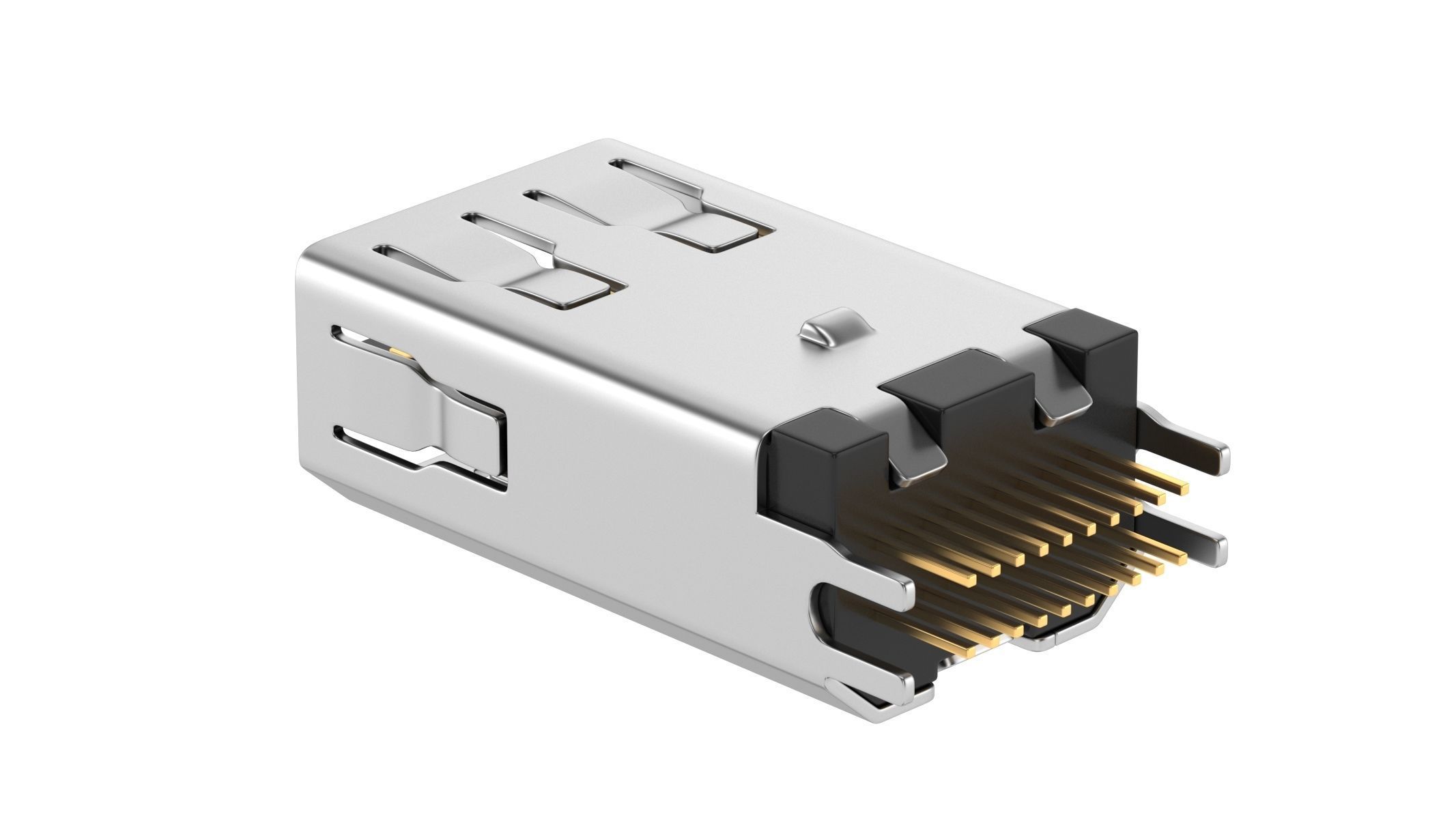Mini Displayport Female 3D model_1