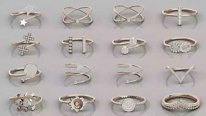 62 Italian Collection Bands 3dm stl renders details  