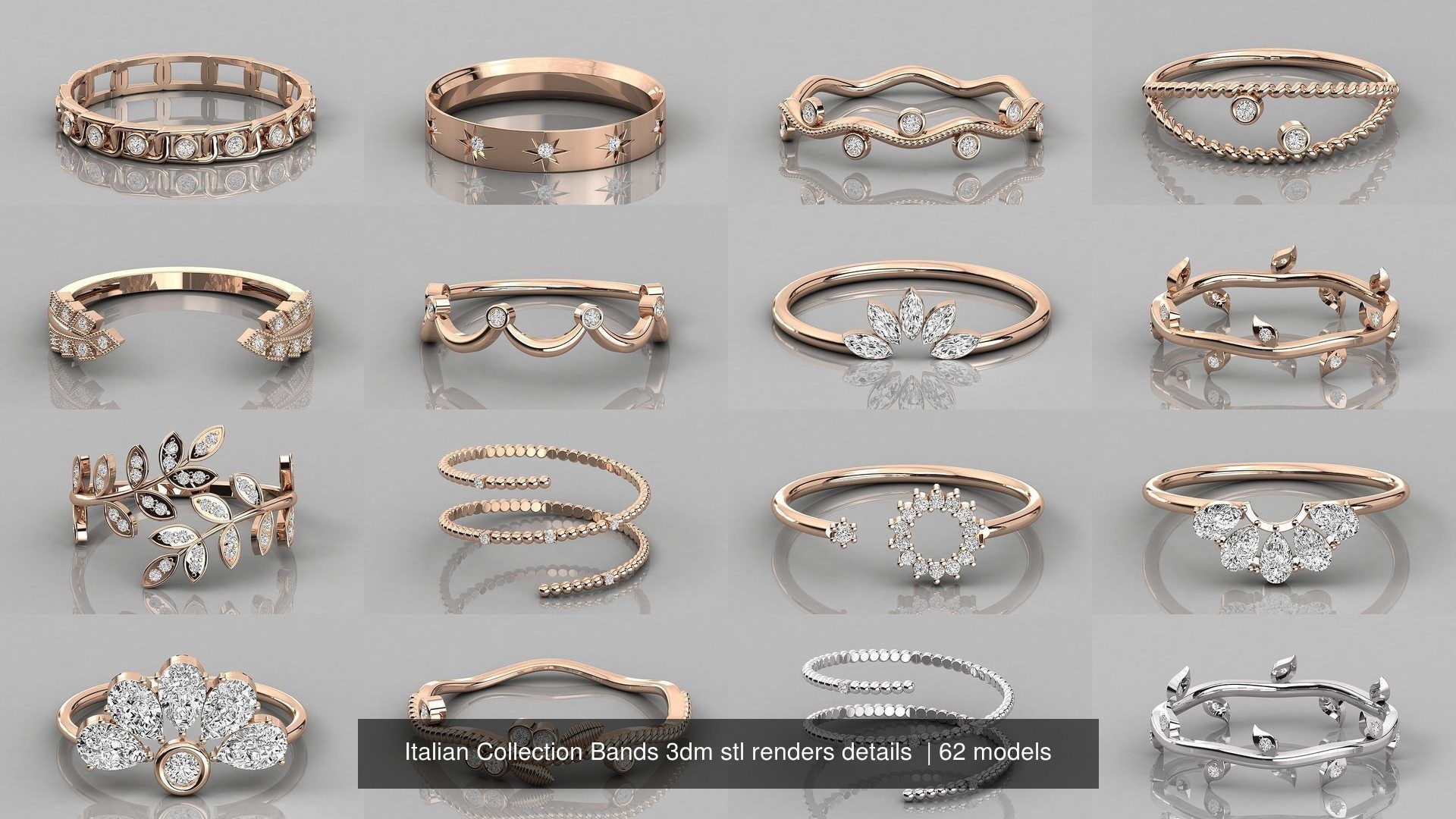 62 Italian Collection Bands 3dm stl renders details  _4