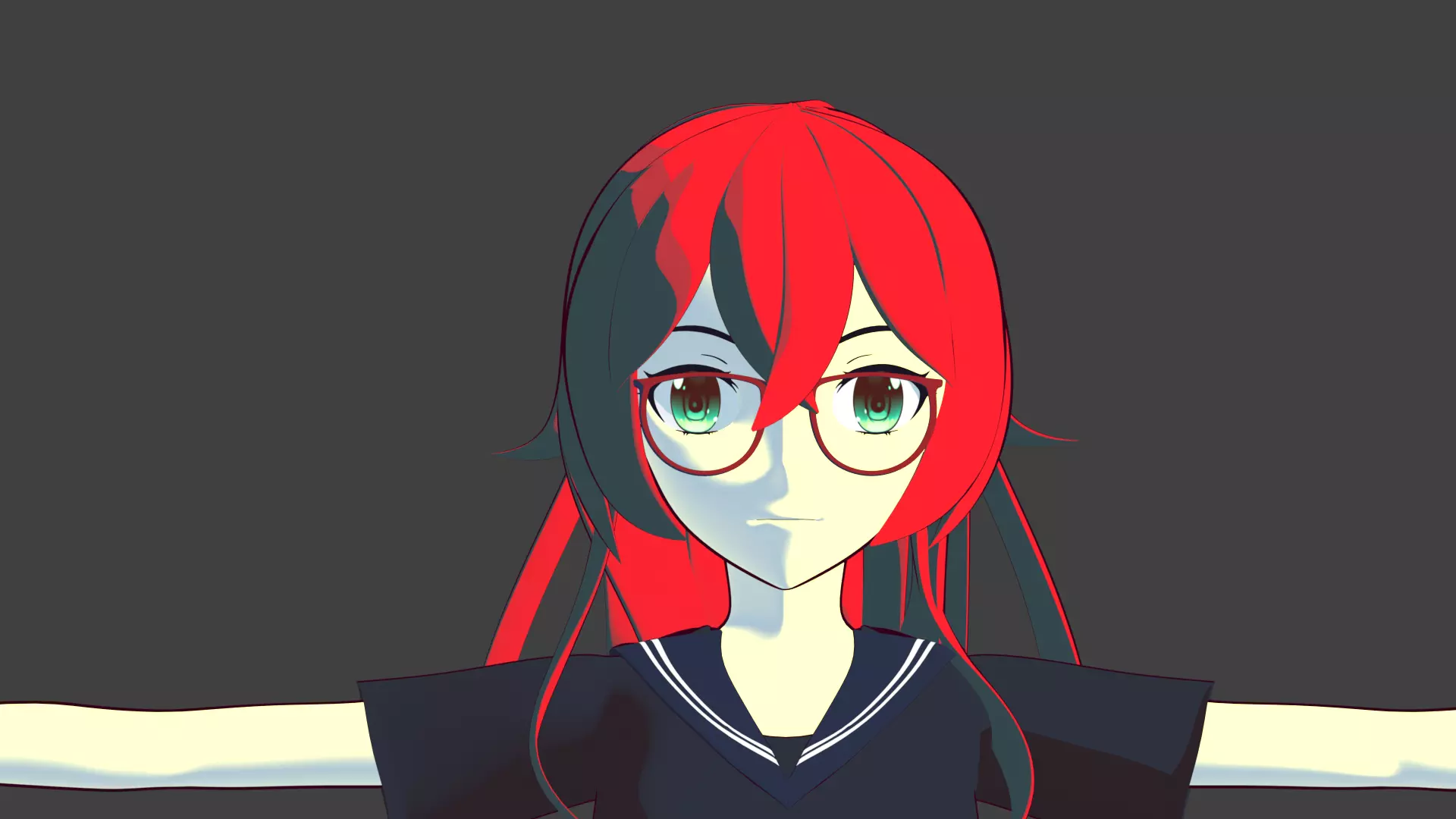 Anime Girl Low-poly 3D model