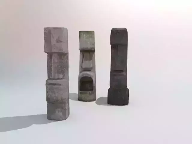 tiki heads statues 2