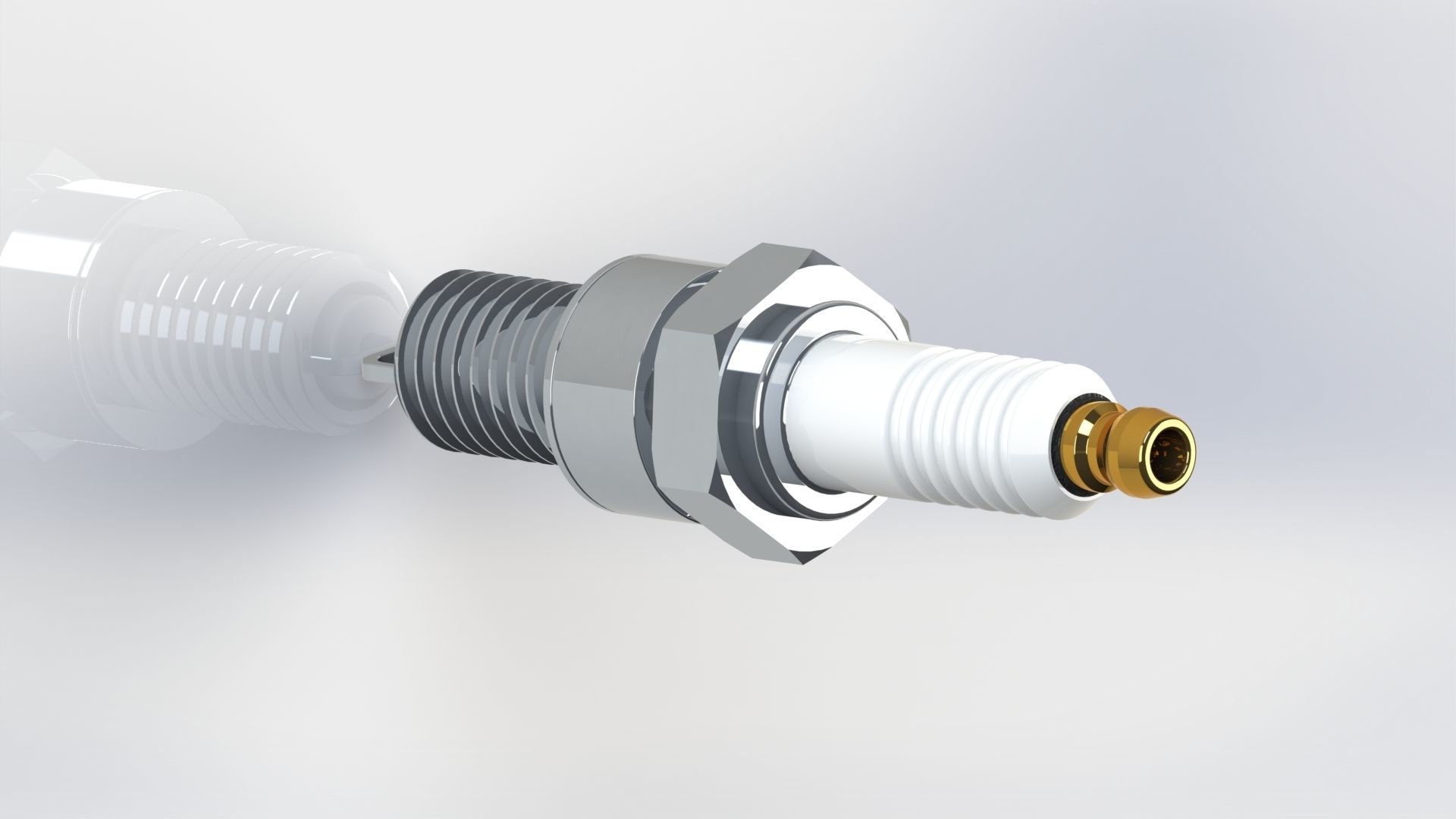 Spark plug 3D print model_3