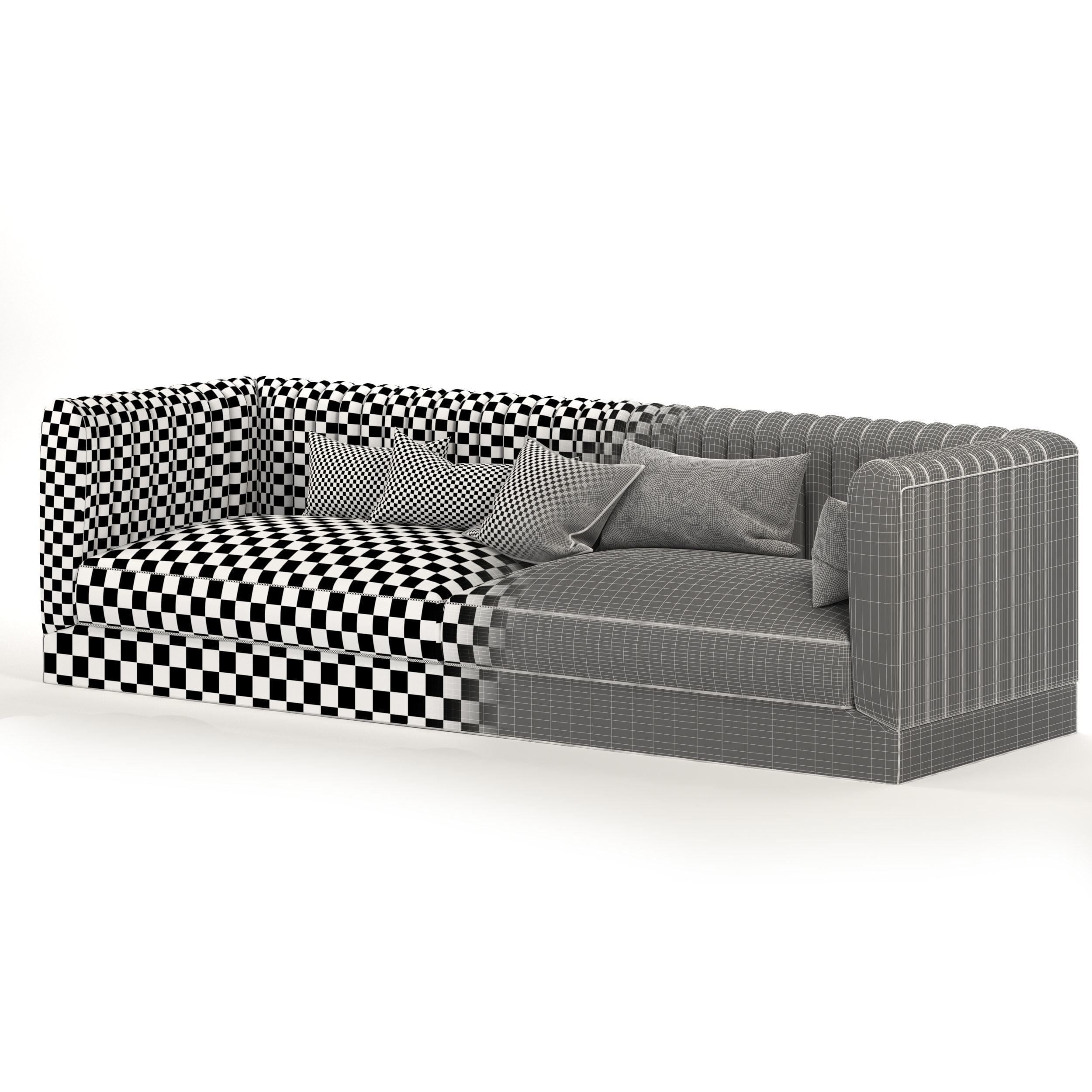 fabric sofa 3D model_4