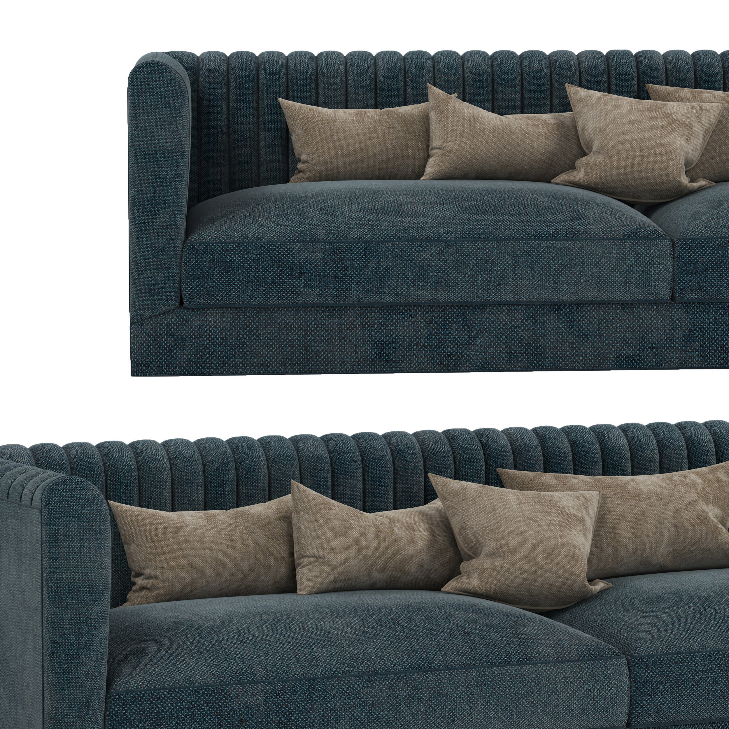 fabric sofa 3D model_3