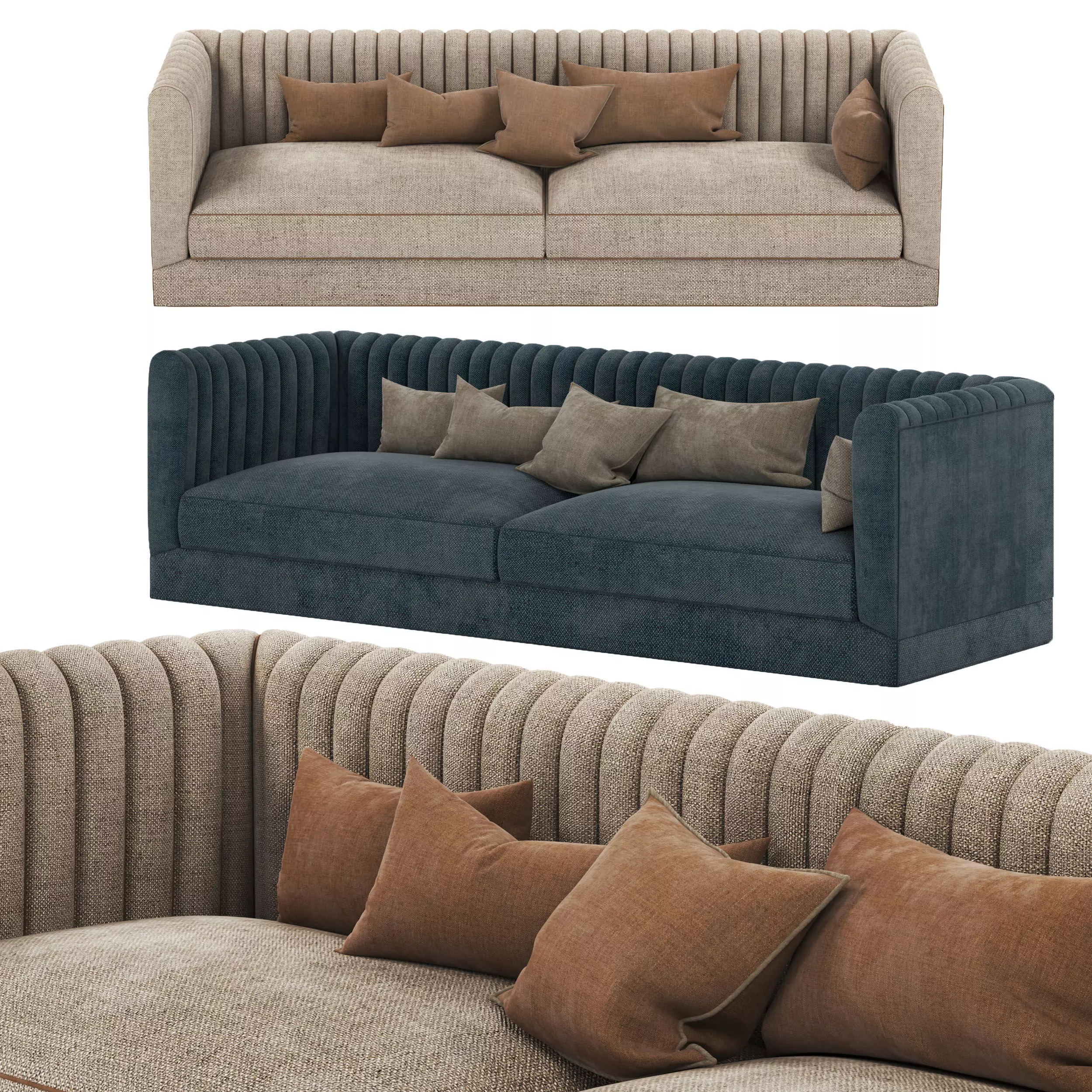 fabric sofa 3D model_0