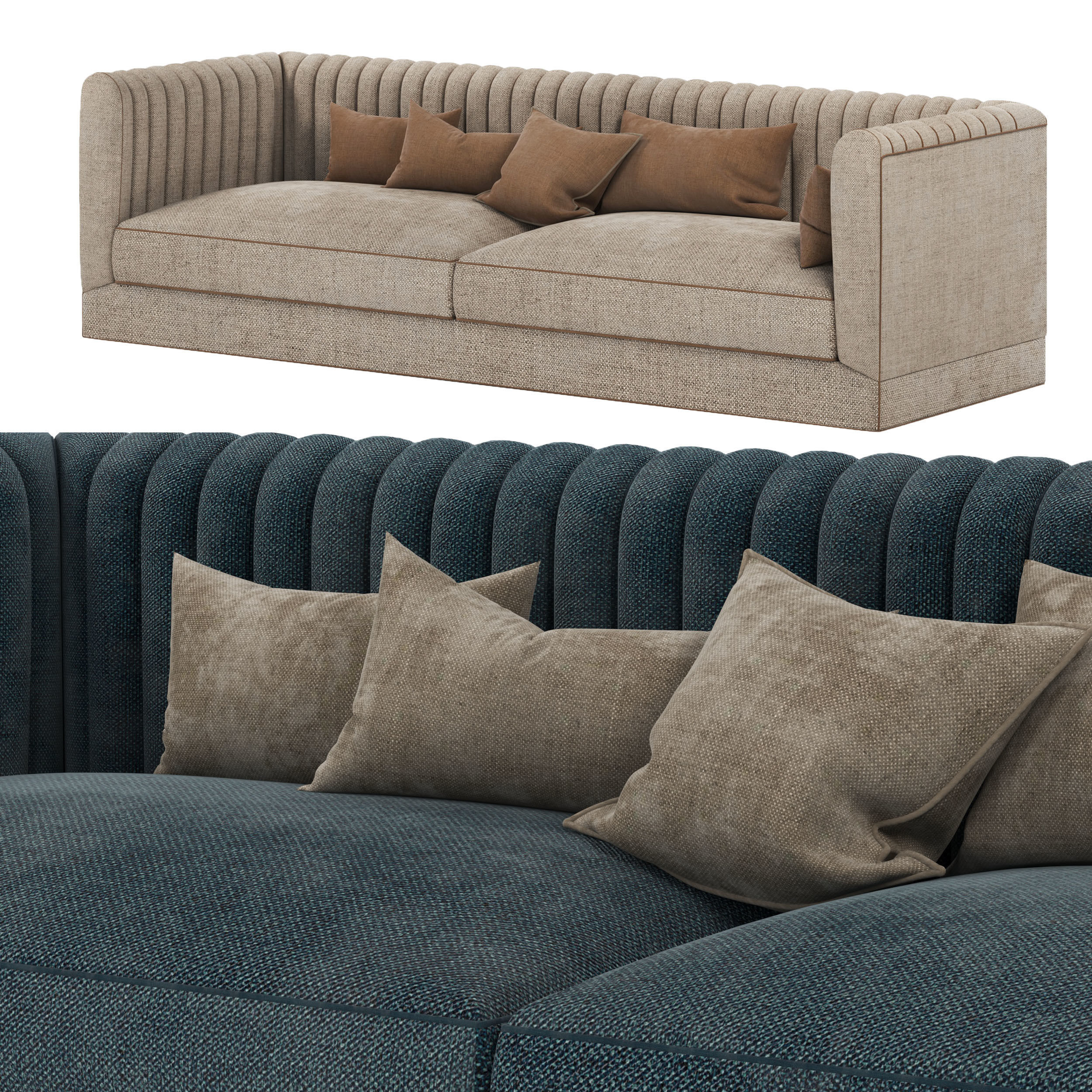 fabric sofa 3D model_1