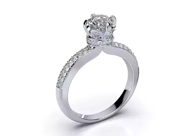 Engagement  Solitaire Diamond  Ring  3D CAD Design-CC117