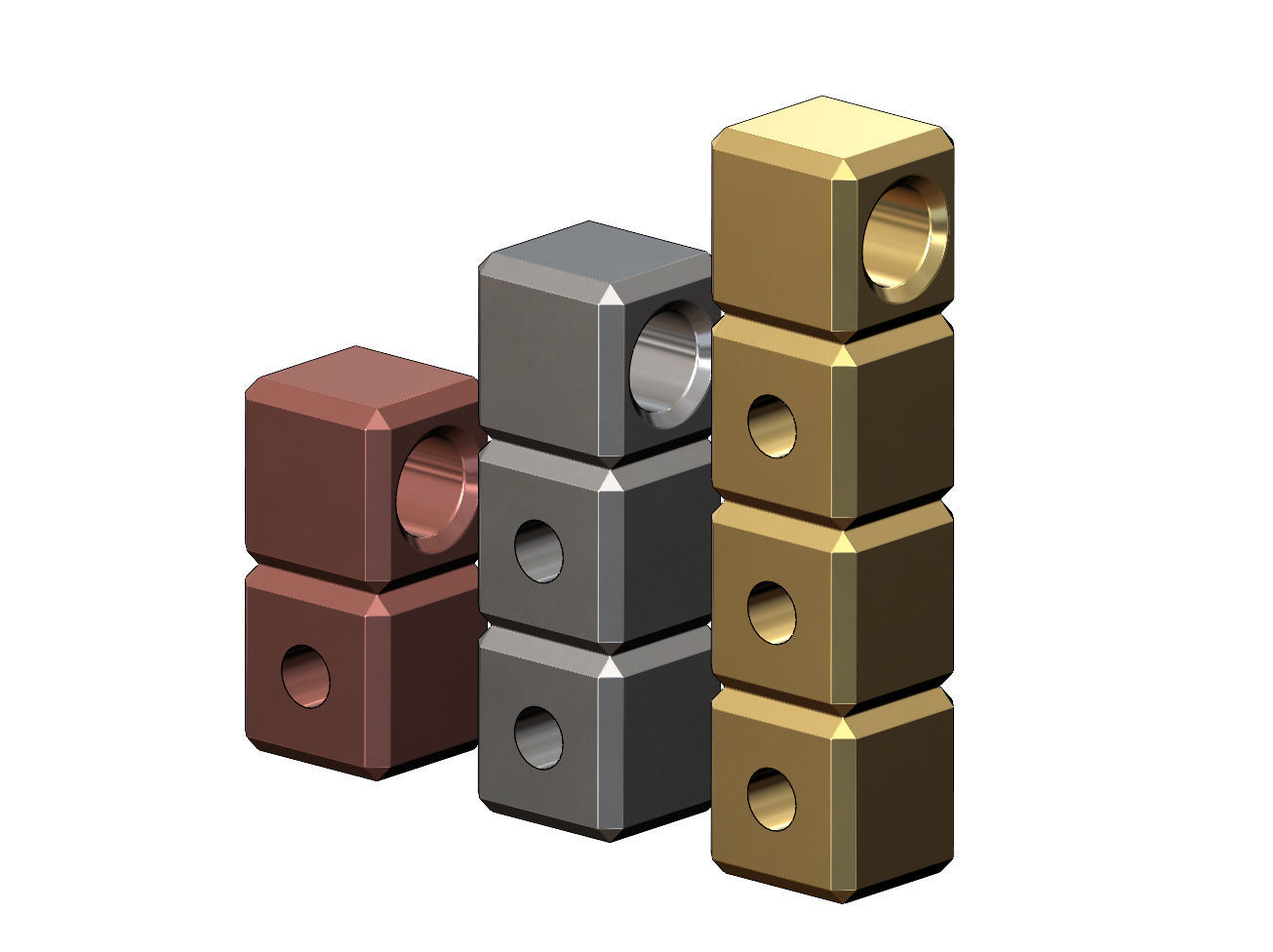 Cube bar pendant and charm 3D print model_2