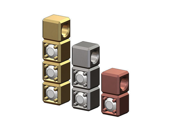 Cube bar pendant and charm 3D print model