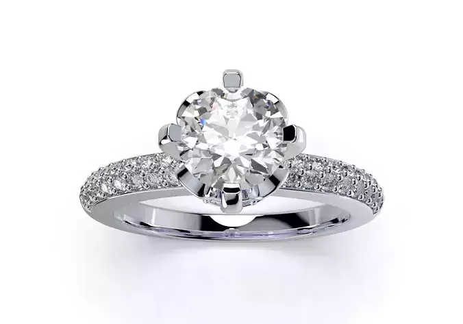 Engagement Solitaire Diamond Ring 3D Media Design-CC117 3D