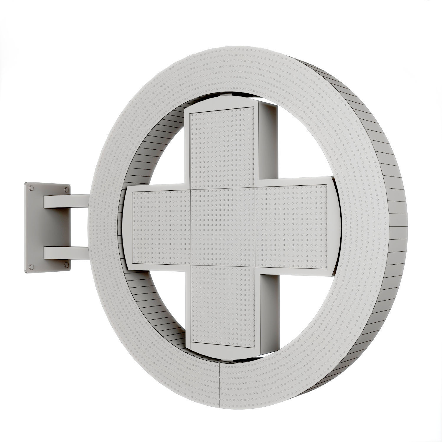 Round led pharmacy cross 3D model | CGTrader