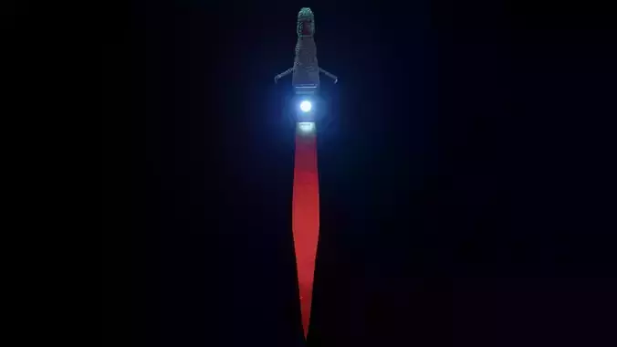 Sword rocket launches into night sky 3D model