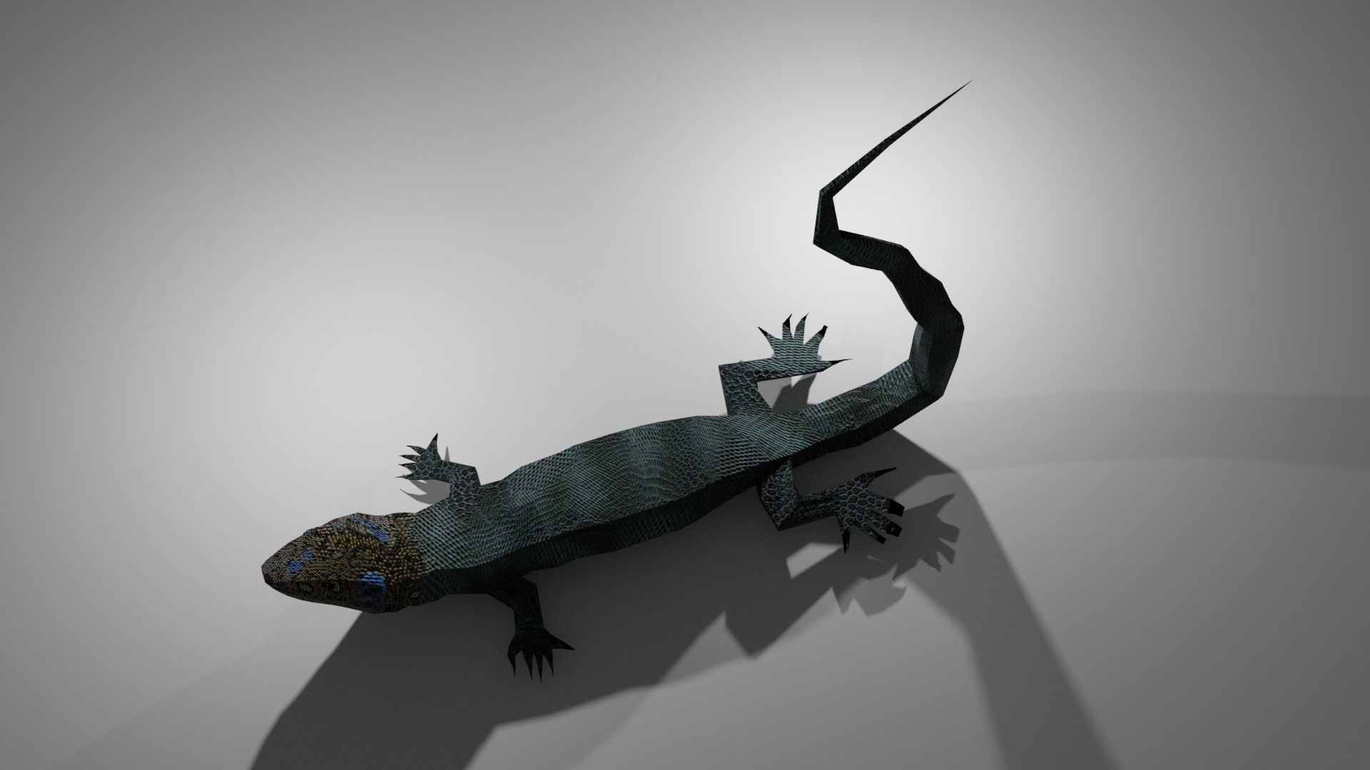Agama Lizard Low-poly 3D model_4