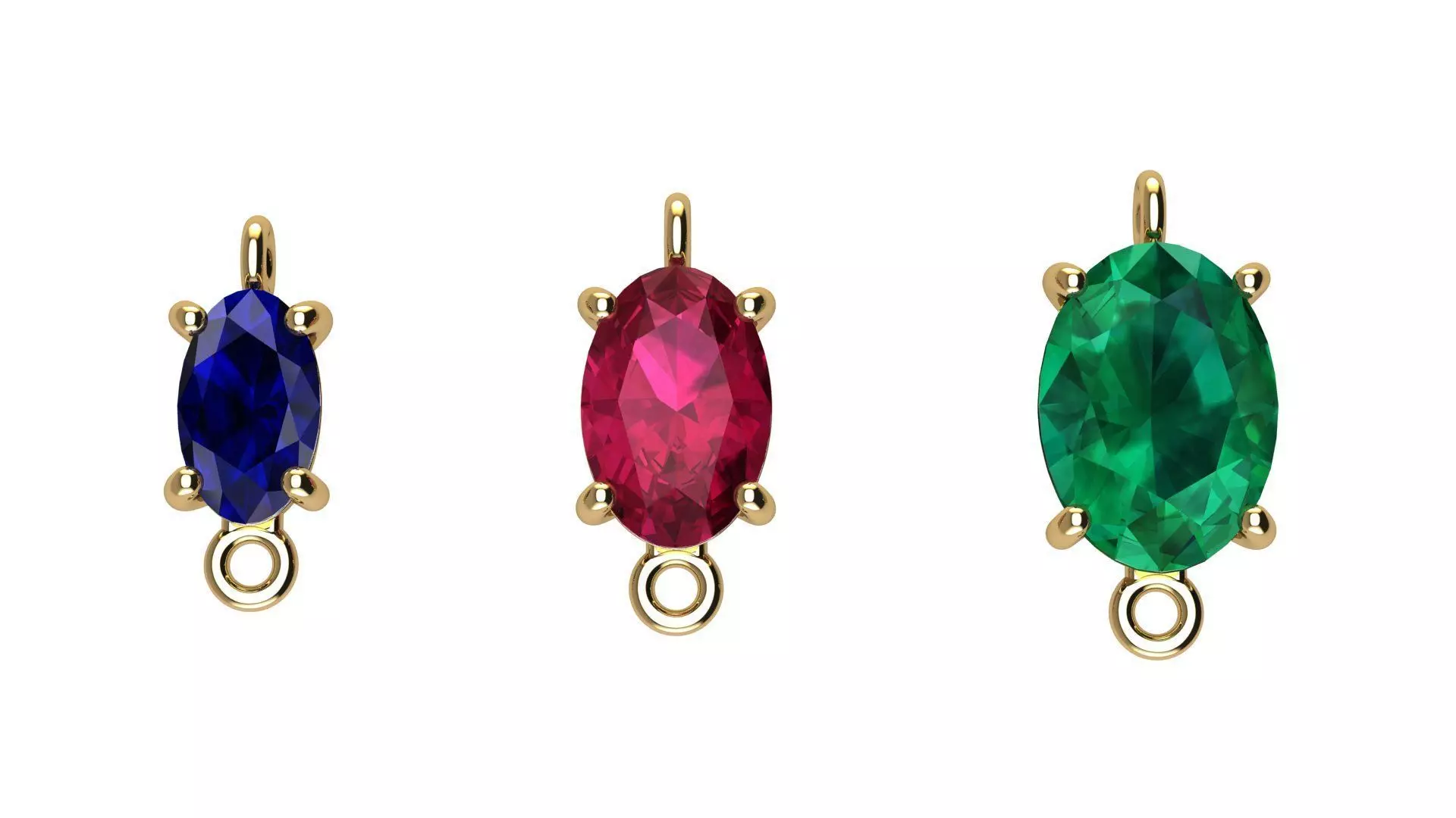 Oval Gems Sets 3D print model