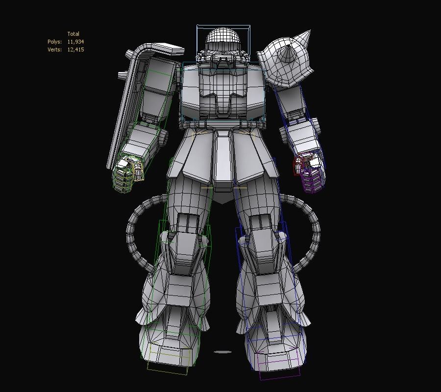 Gundam mobile suit MS06J model 3D model_1