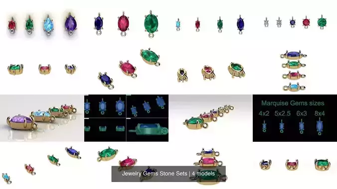 Jewelry Gems Stone Sets
