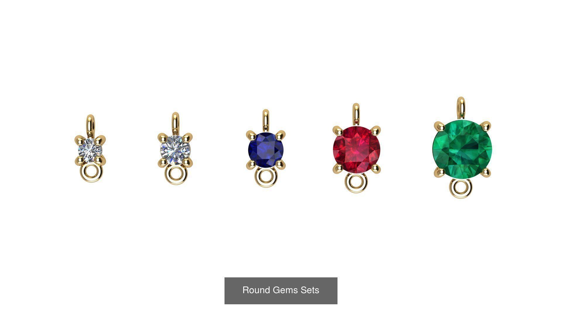 Jewelry Gems Stone Sets 3D Model Collection_2