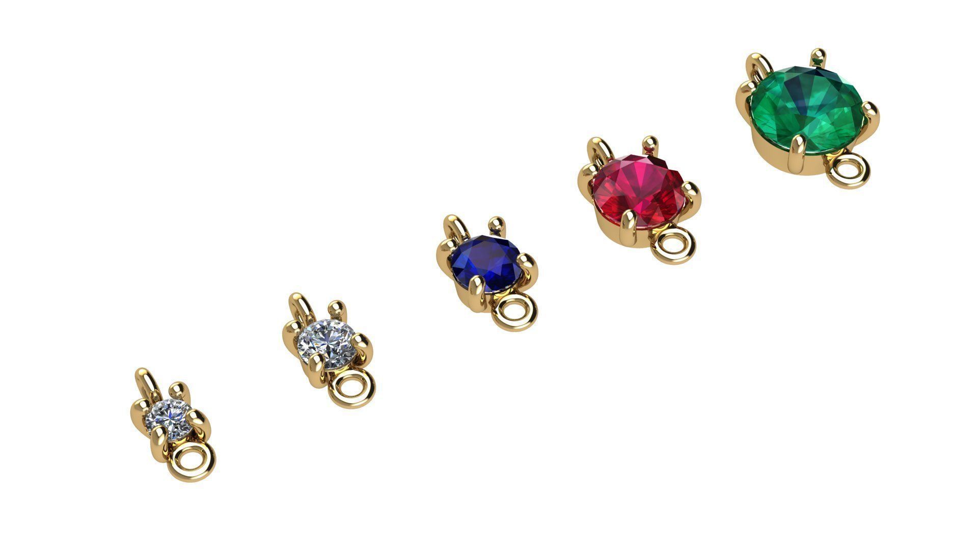 Jewelry Gems Stone Sets 3D Model Collection_34