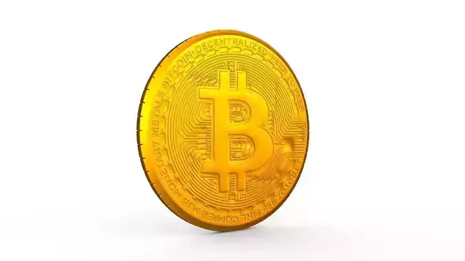 Bitcoin gold coin 3D model