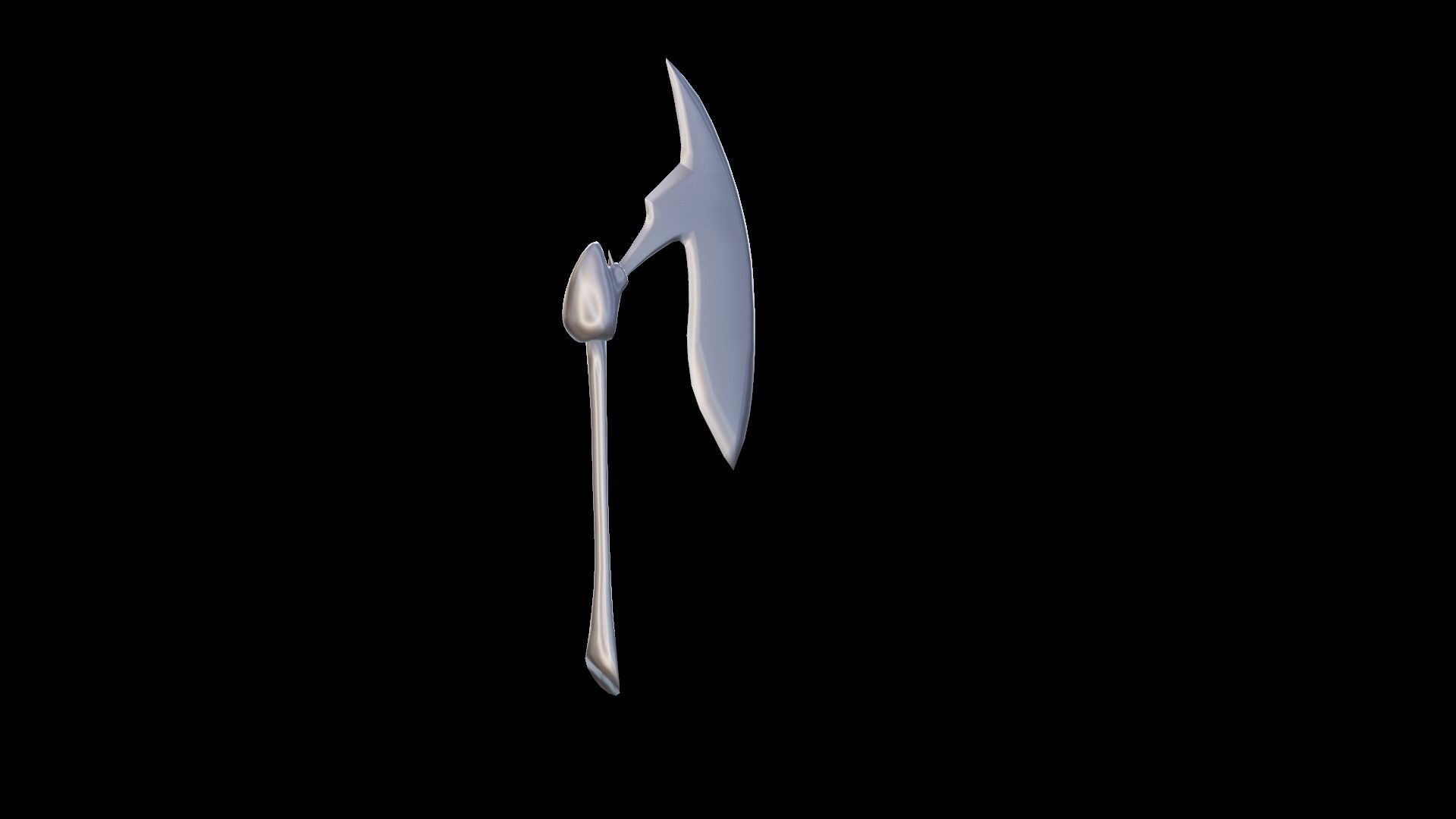 Scythe Weapon Low-poly 3D model_5