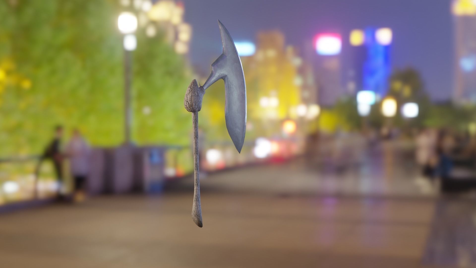 Scythe Weapon Low-poly 3D model_2